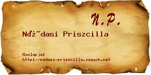 Nádasi Priszcilla névjegykártya